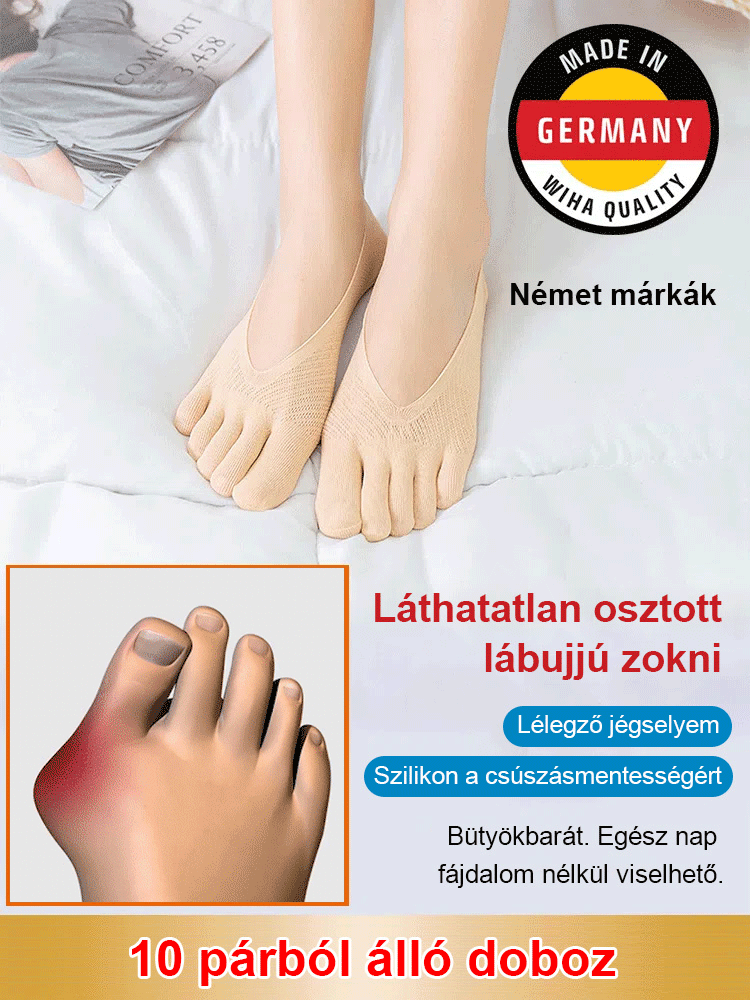 🔥Forró akció🔥Uniszex láthatatlan korrekciós ötujjú zokni