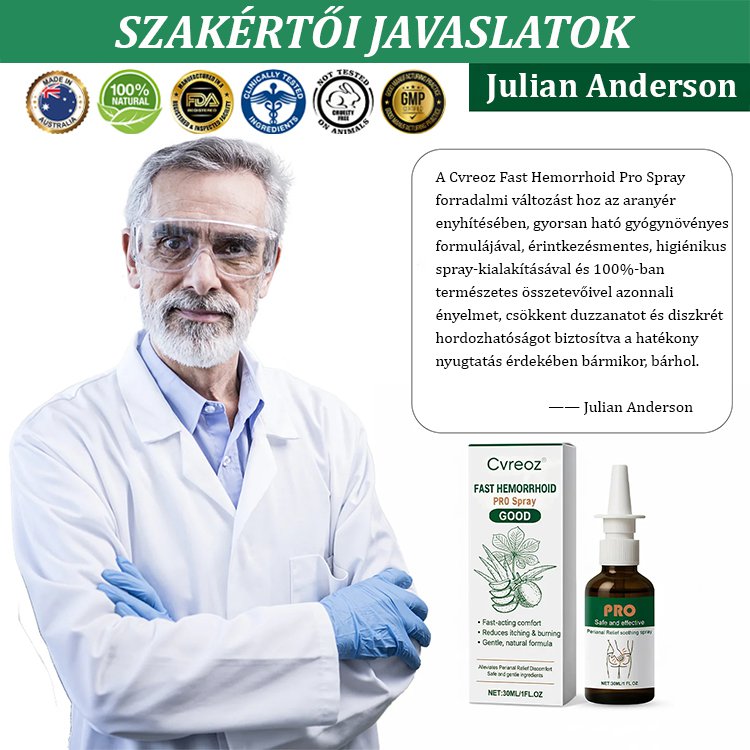 【Orvosi minőségű, 3 napos aranyér elleni kezelés】Fájdalommentes anális ápoló spray