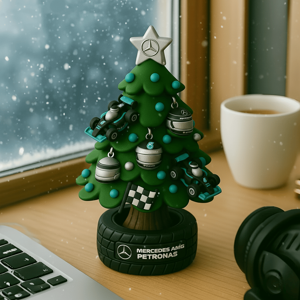 🎄🏎️ Miniatűr F1-es csapatstílusú karácsonyfa