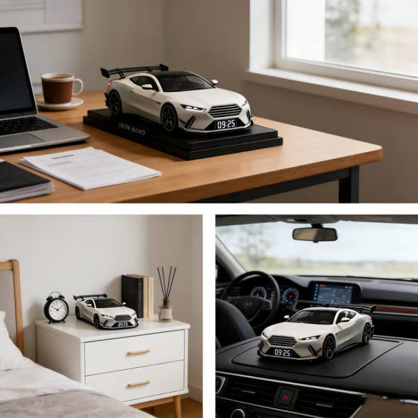 🎁 Hiperautó ébresztőóra🏎️Realisztikus motor- és fényeffektusok