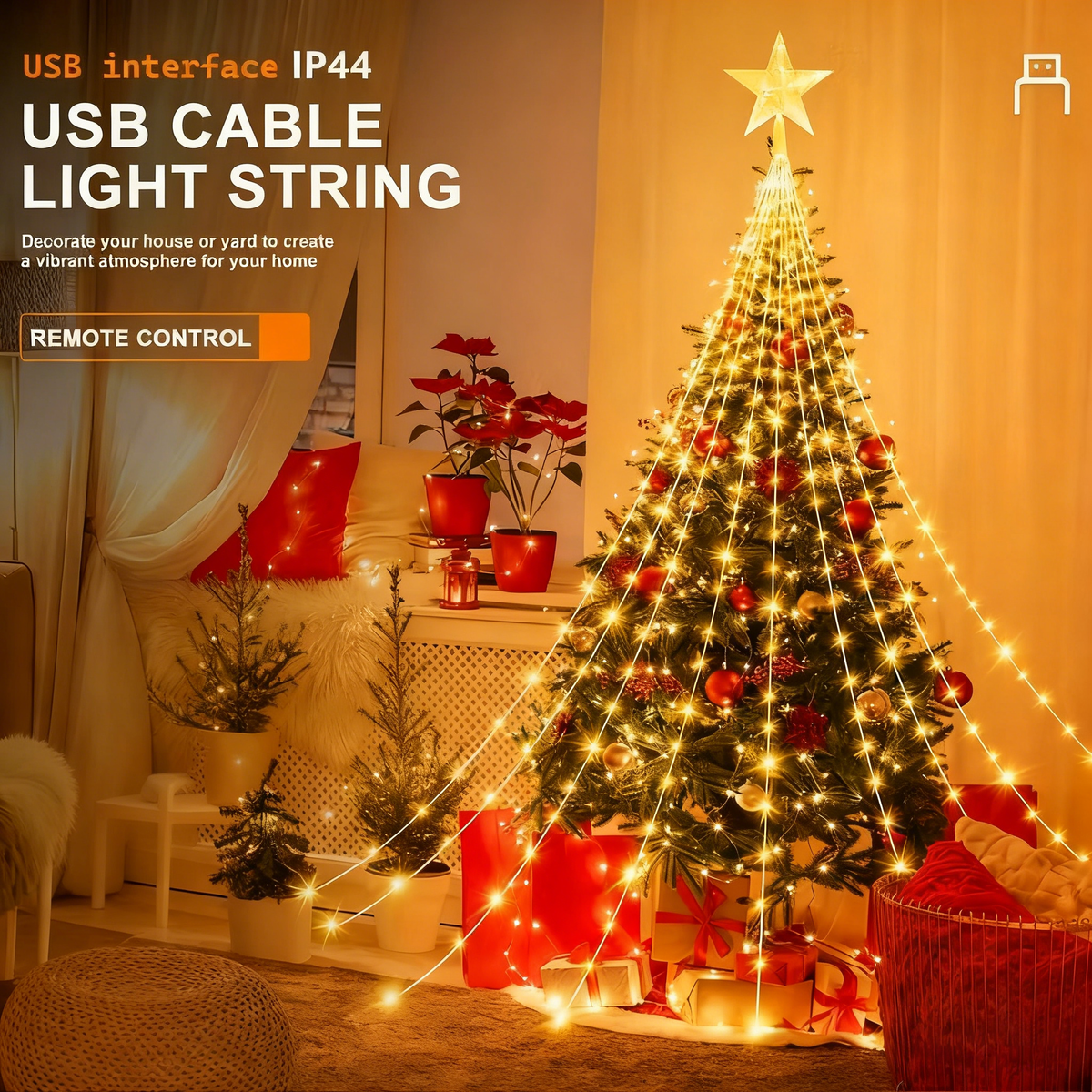 🎁Korai ünnepi akció 50% kedvezménnyel🎄Starlight Cascade karácsonyi fények