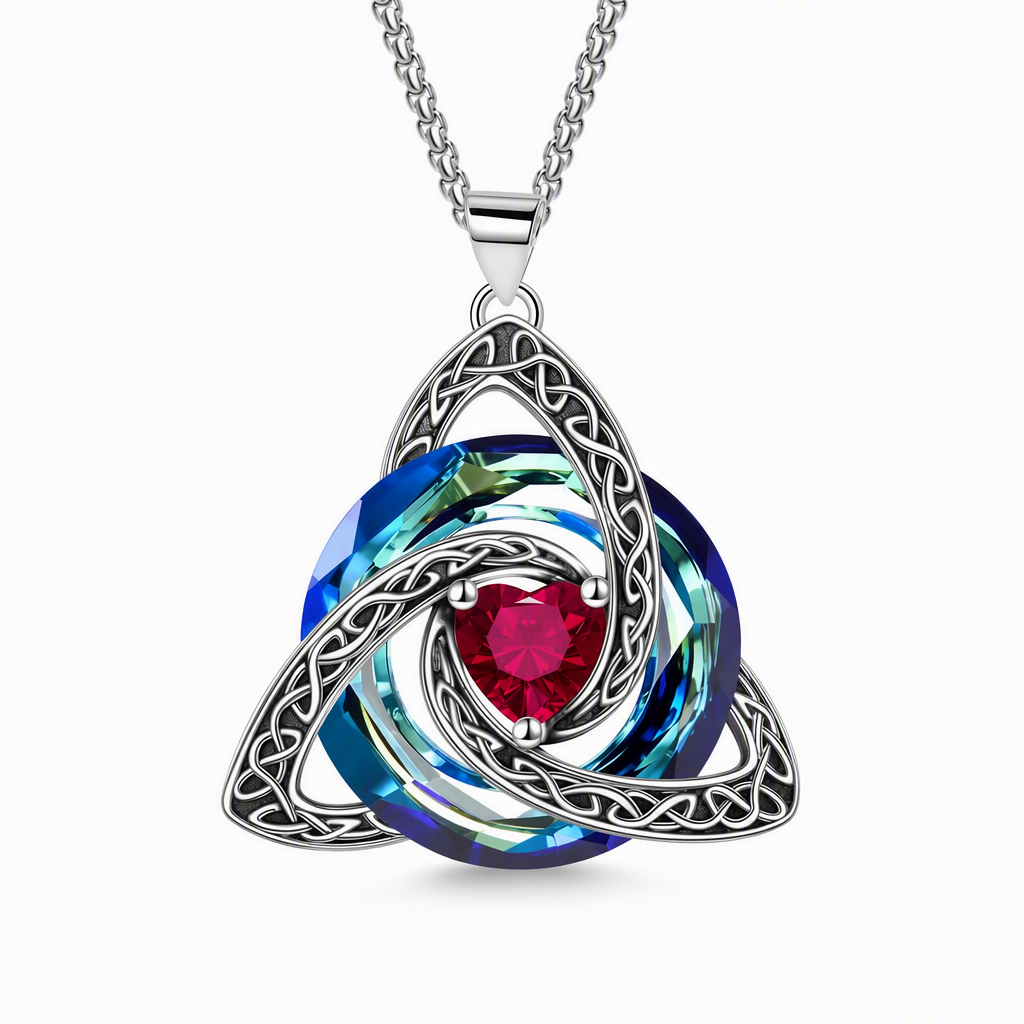💎 Keltikus csomós nyaklánc – szív alakú cirkónia, 12 színben, állítható hosszúságú. Egy elegáns ajándék a kedvesednek! ✨💖